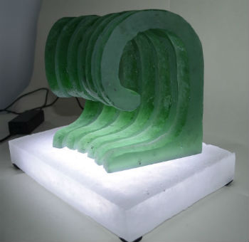 Cast glass waves by Peter Heywood