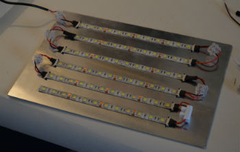 72 light emitting diodes on an aluminium plate, which acts as a heat sink