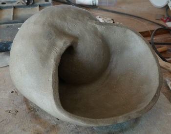 Clay shell before raku firing