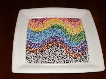 Painted dish by Peter Heywood