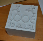 Silicone rubber mould for the interior of cast glass trophy for Looe Pioneers