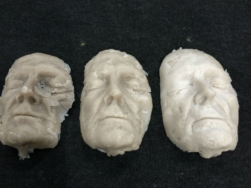 Flaky wax mask of Peter Heywood's face