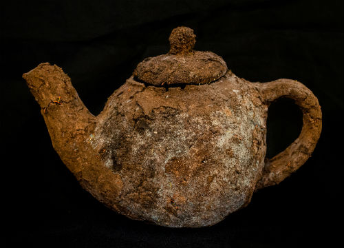 Teapot made from tea-leaves
