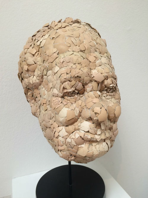 head made from egg shells