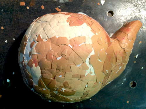 Making the body of an egg shell teapot