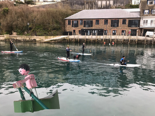 Rowing boat automaton in Looe harbour