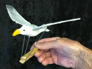 Seagull clothes peg automaton