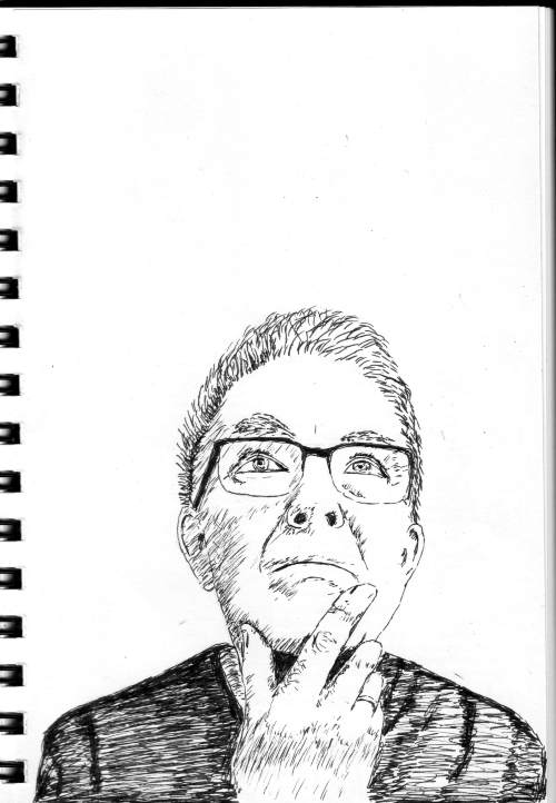Sketch of Peter Heywood thinking