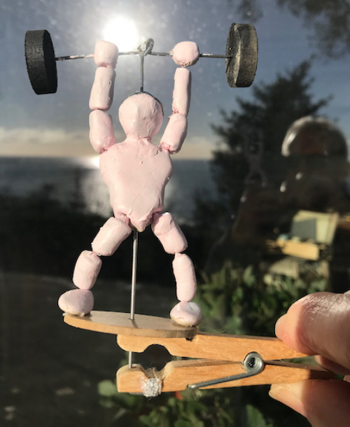 Failed prototype of strongman automaton