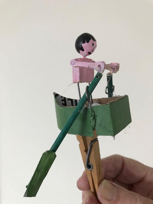 Boat clothes peg automaton