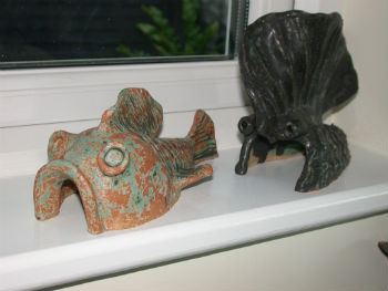 Ceramic fish sculpture made by Peter Heywood