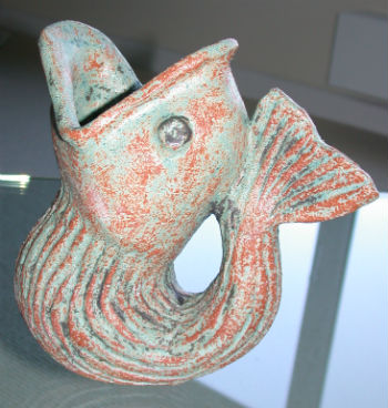 Ceramic fish sculpture made by Peter Heywood