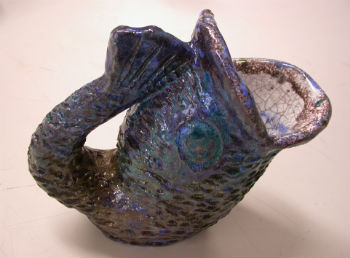 Ceramic fish sculpture made by Peter Heywood