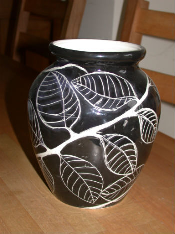 Painted vase by Peter Heywood