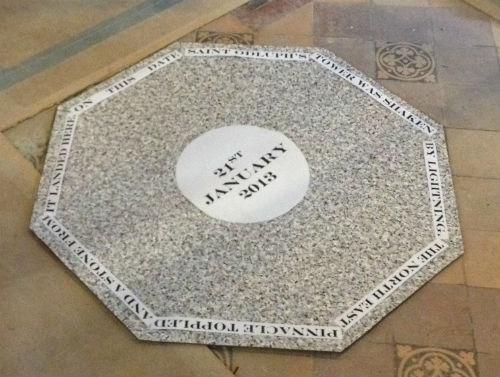 Octagon shaped plaque for St Odulph's church in Pillaton