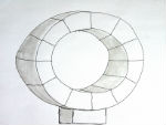 Sketch of hollow ceramic ring made from 12 segments, by Peter Heywood