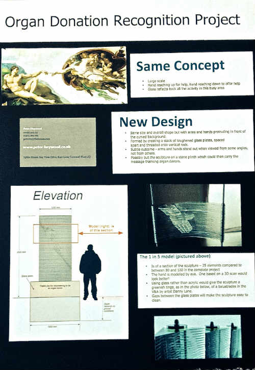 Design board for large glass sculpture