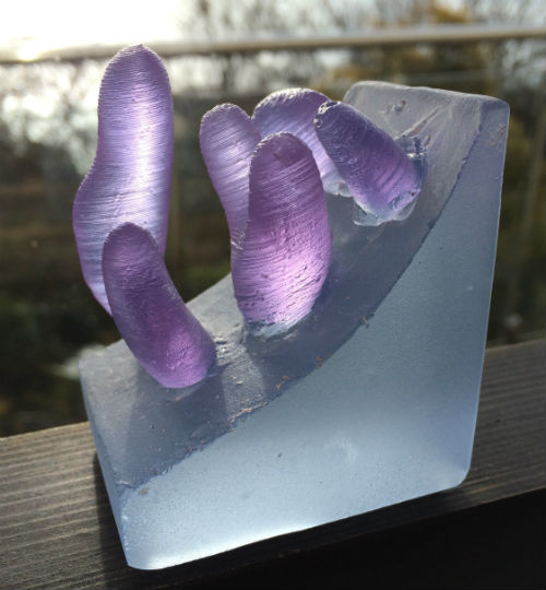 Test piece for cast glass coral sculpture