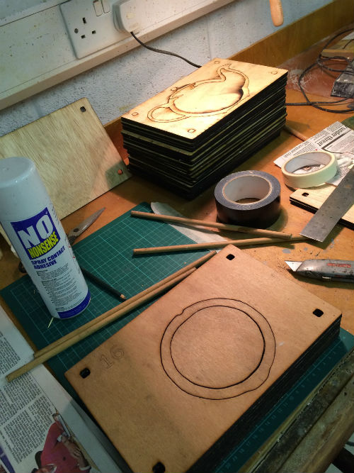 Gluing plywood teapot