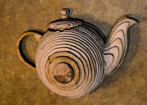 First half of plywood teapot