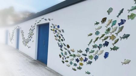 Mockup of proposed mural in Looe harbour